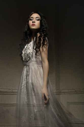 Beautiful ghost girl in white dress