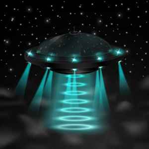 Flying ufo in the night
